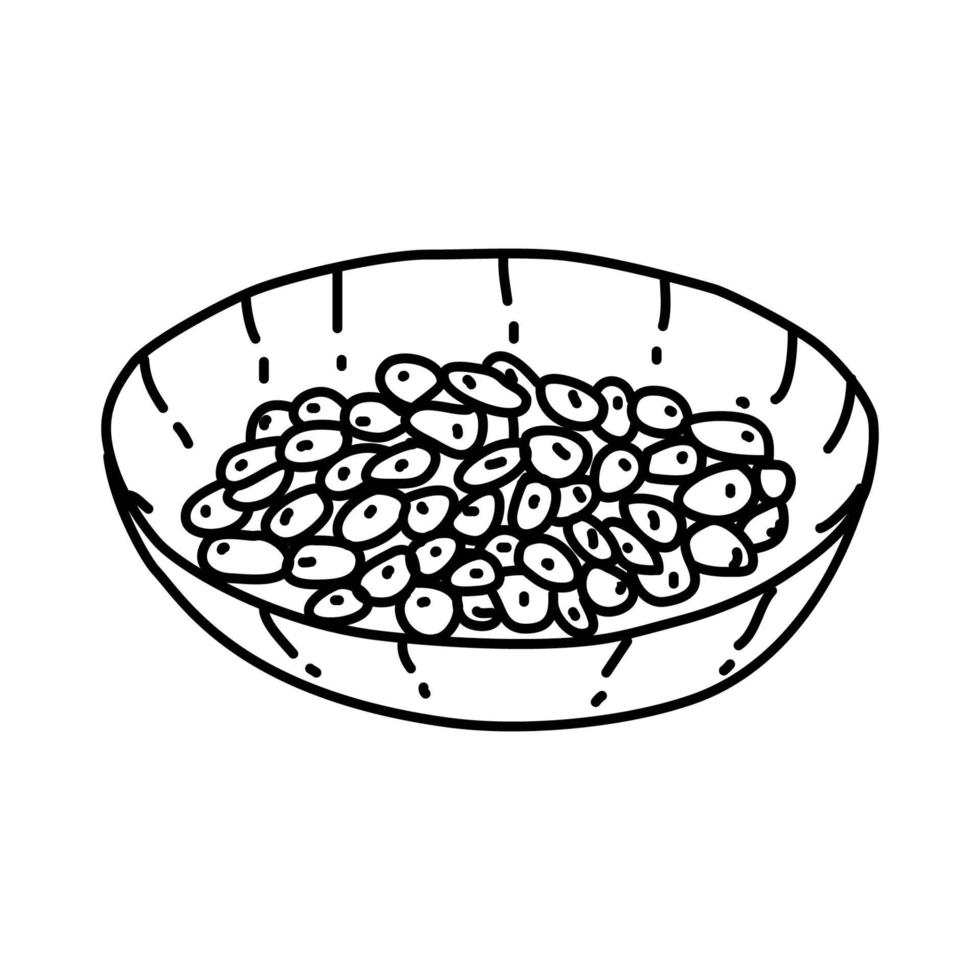 icono de natto. Doodle dibujado a mano o estilo de icono de contorno vector