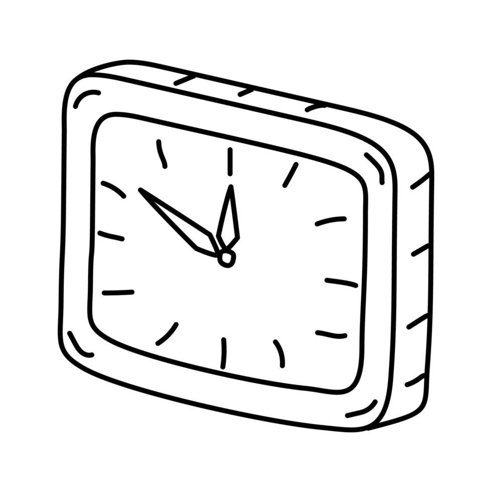 en el icono de reloj. Doodle dibujado a mano o estilo de icono de contorno vector