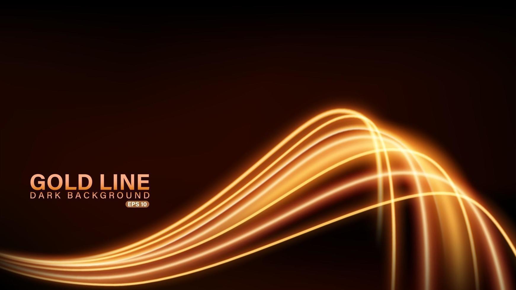 Gold line of light on dark background vector