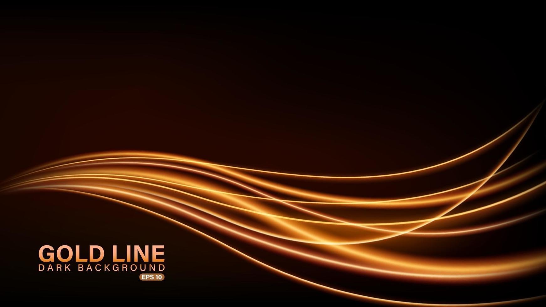 Gold line of light on dark background vector