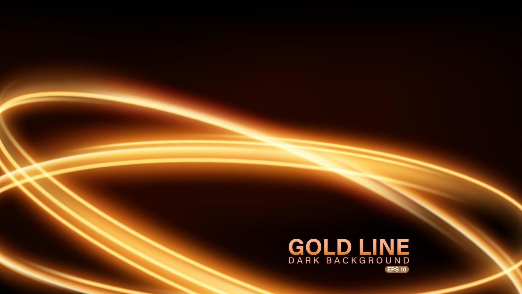 Gold line of light on dark background vector