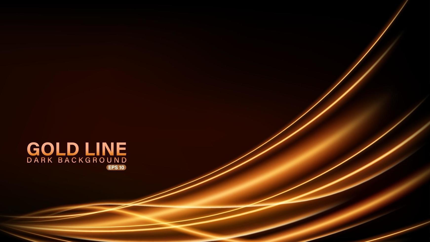 Gold line of light on dark background vector