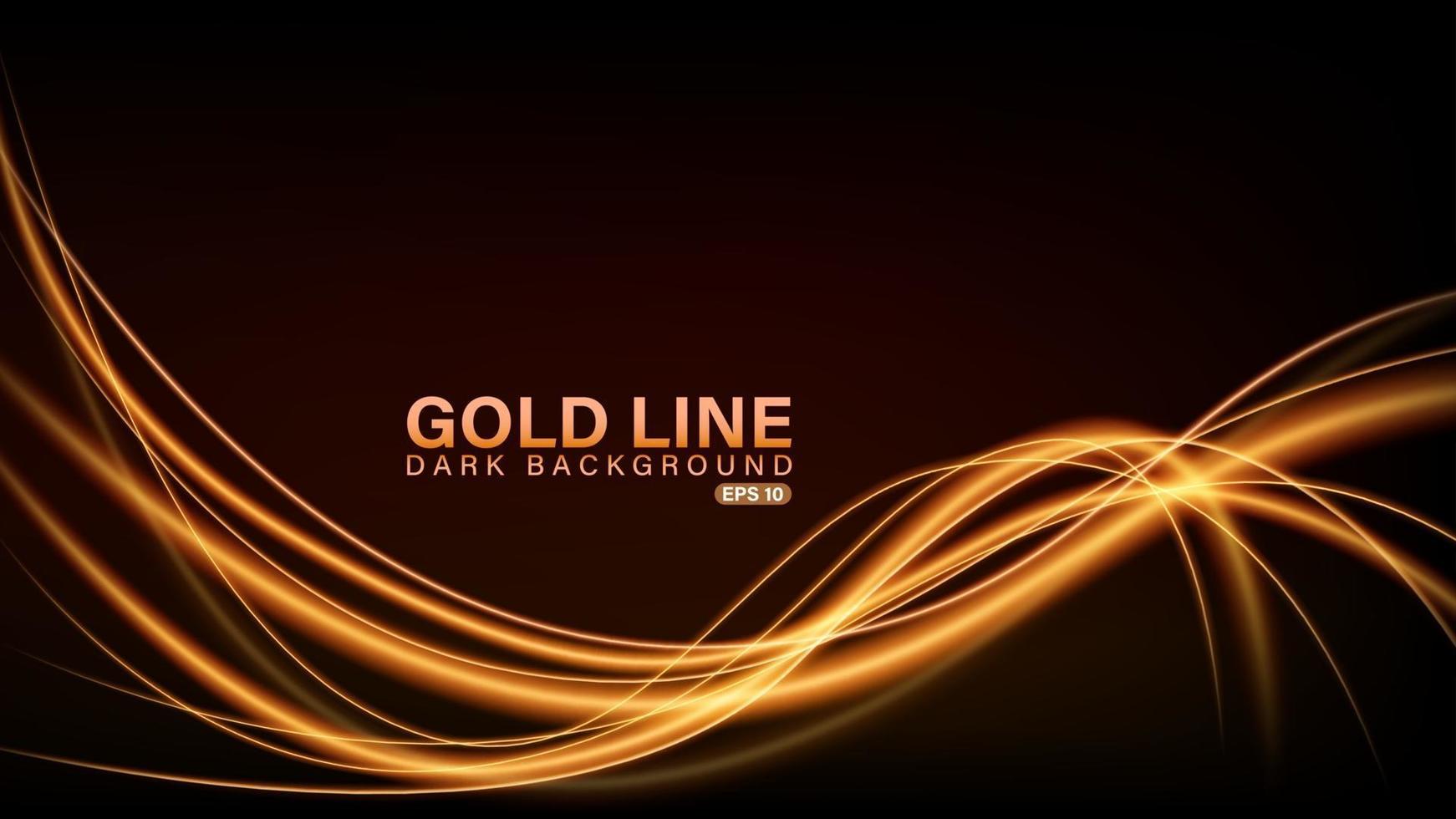 Gold line of light on dark background vector