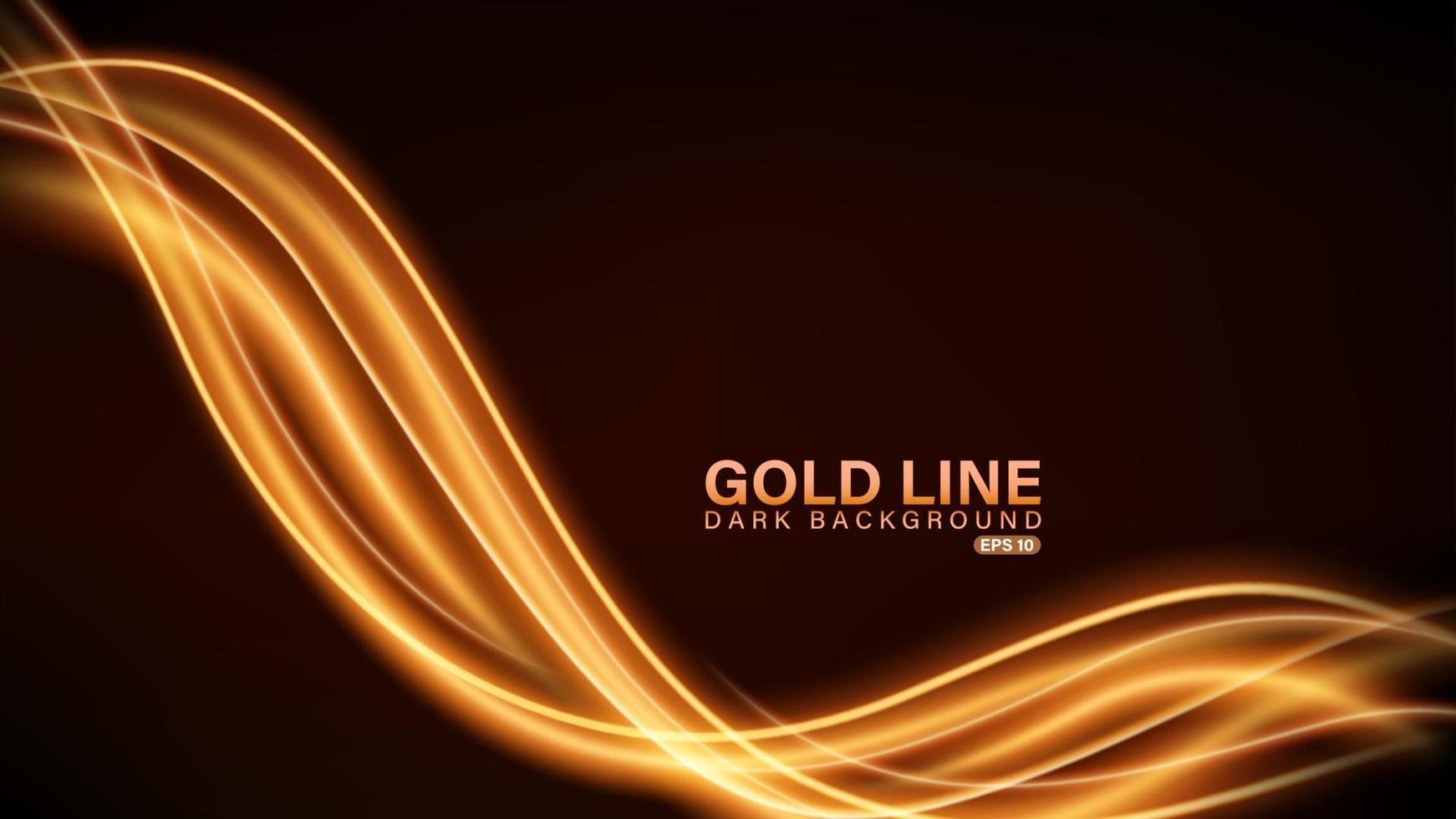 Gold line of light on dark background vector