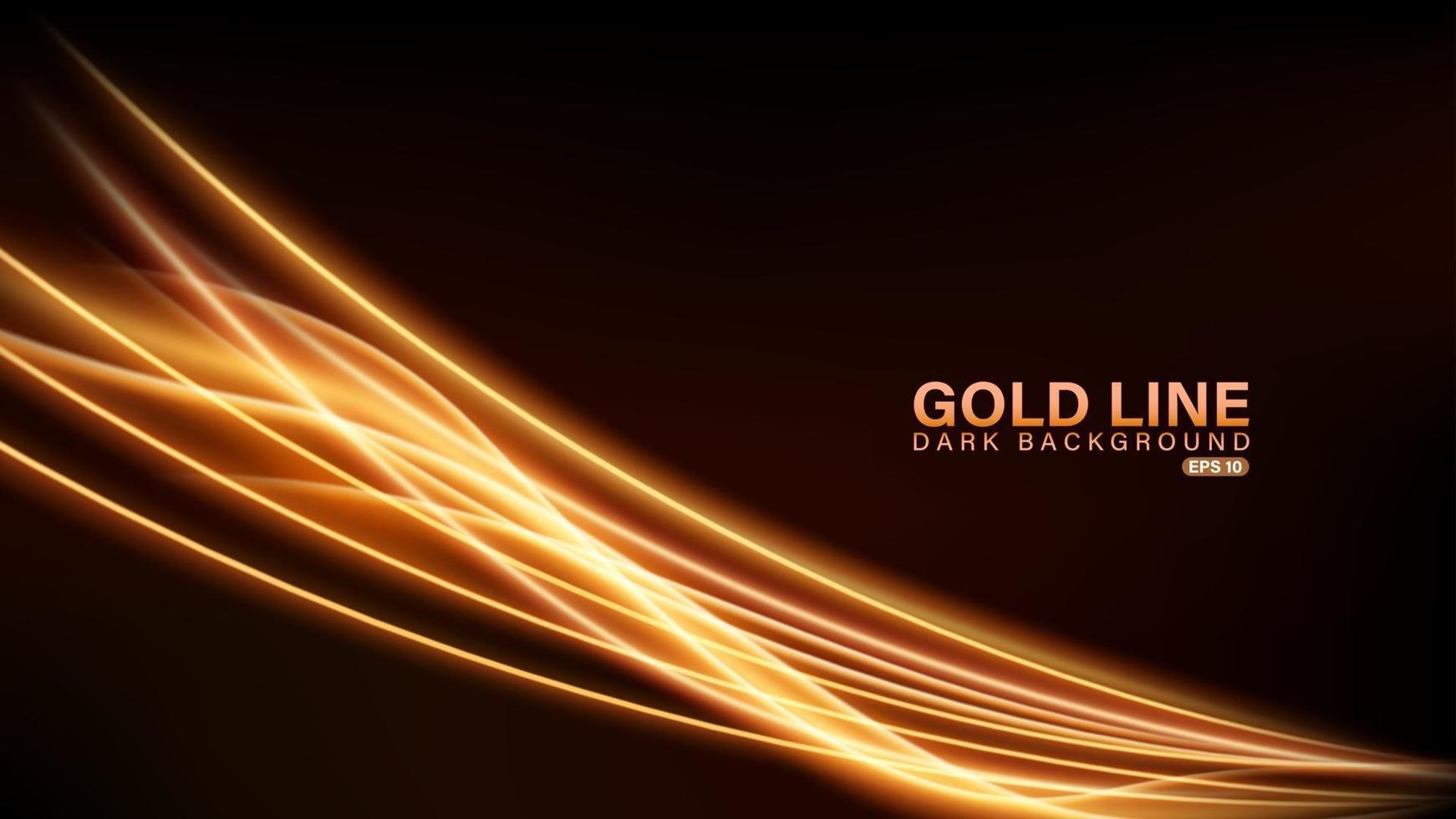 Gold line of light on dark background vector