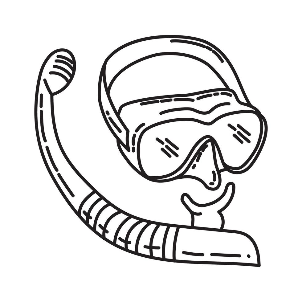 snorkel como icono. Doodle dibujado a mano o estilo de icono de contorno vector