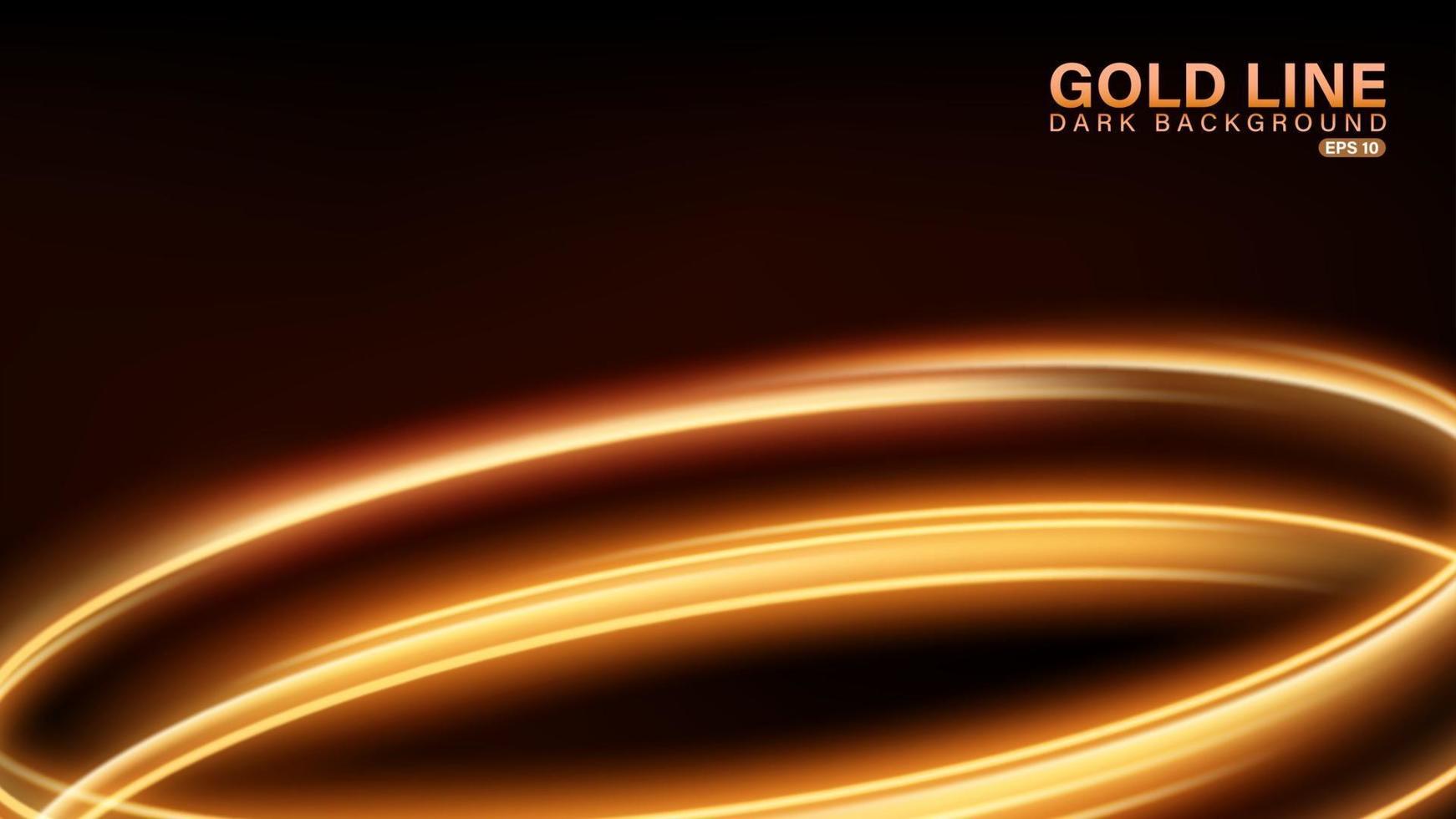 Gold line of light on dark background vector