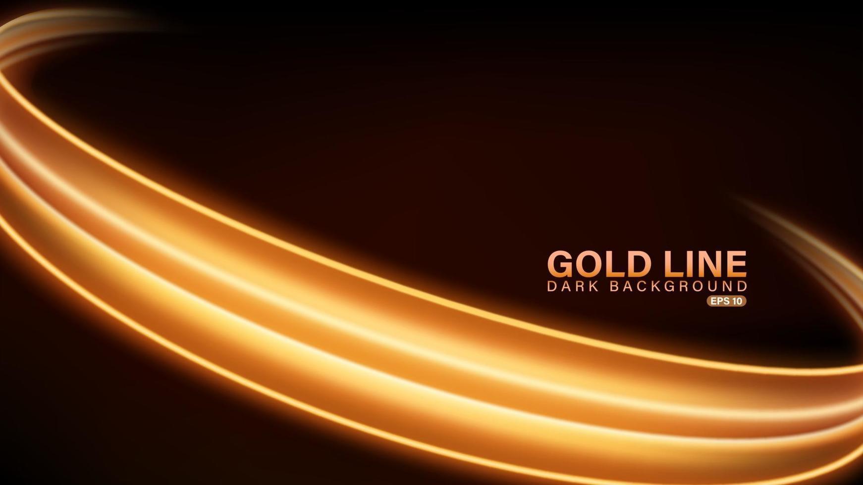 Gold line of light on dark background vector