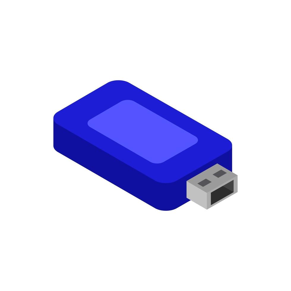 Isometric Usb Drive On White Background vector