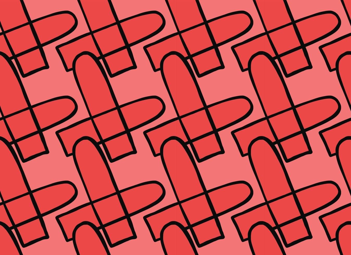 Vector texture background, seamless pattern. Hand drawn, red and black colors.