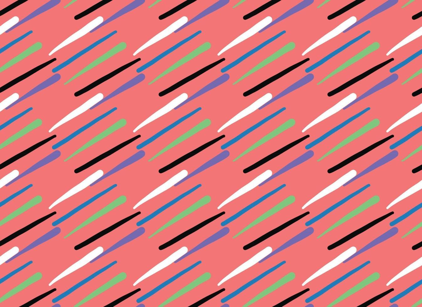 Vector texture background, seamless pattern. Hand drawn, colorful on red background.