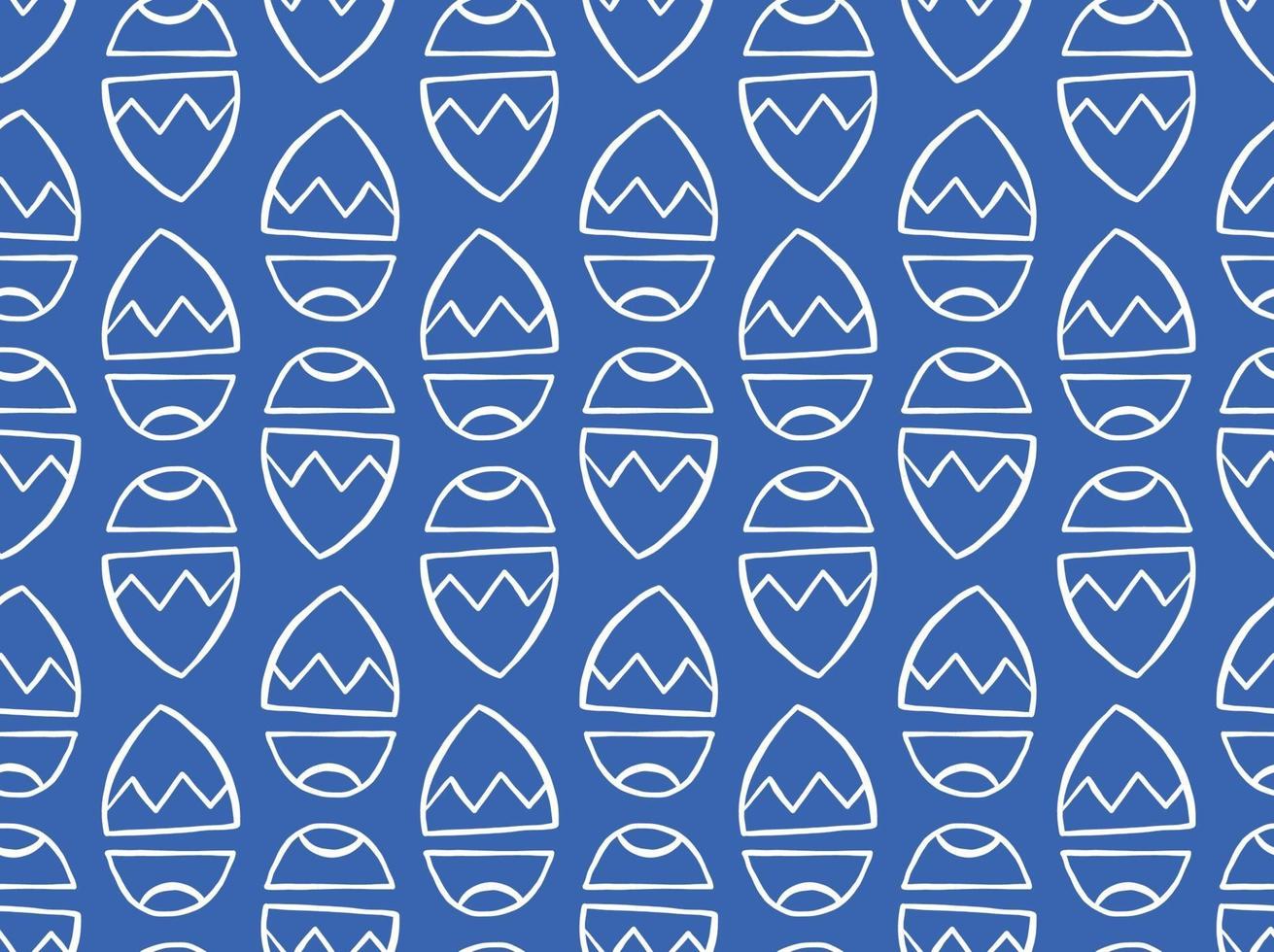 Vector texture background, seamless pattern. Hand drawn, blue, white