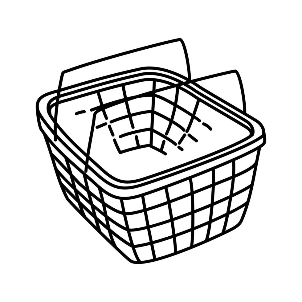 Shopping Basket Icon. Doodle Hand Drawn or Outline Icon Style vector