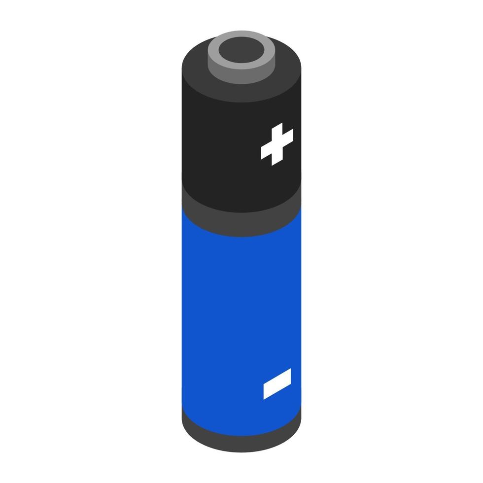 Isometric Battery On White Background vector