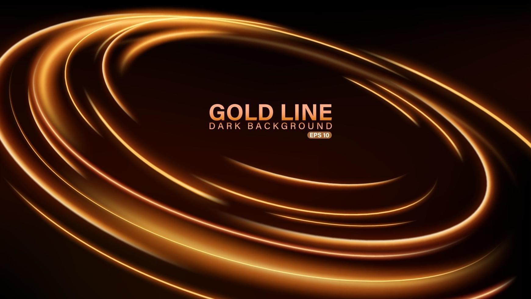 Gold line of light on dark background vector