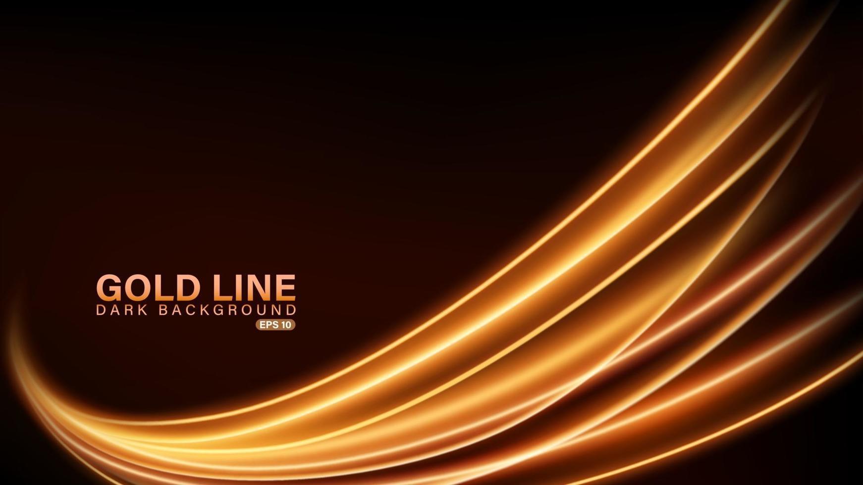 Gold line of light on dark background vector