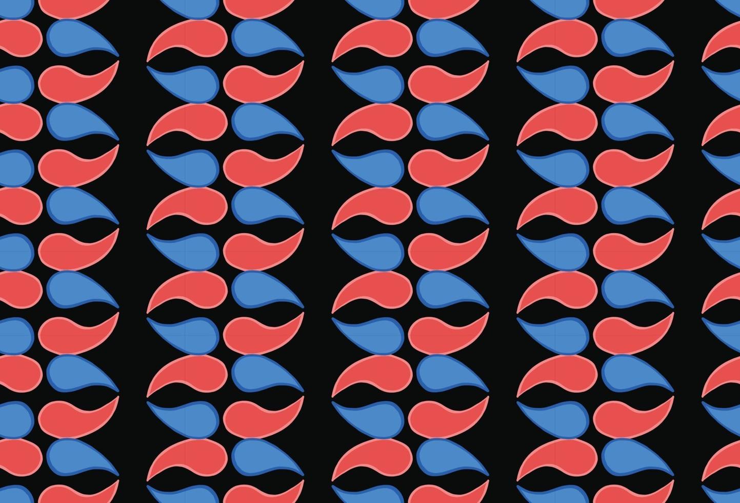 Vector texture background, seamless pattern. Hand drawn, blue, red, black colors.