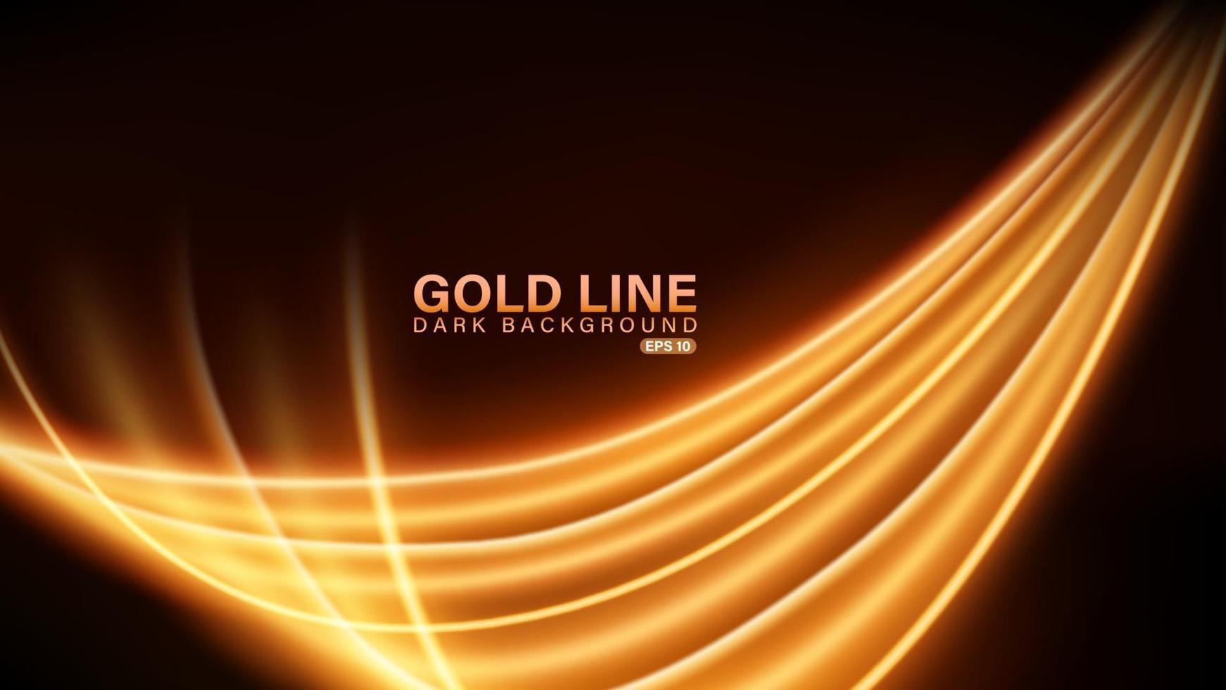 Gold line of light on dark background vector