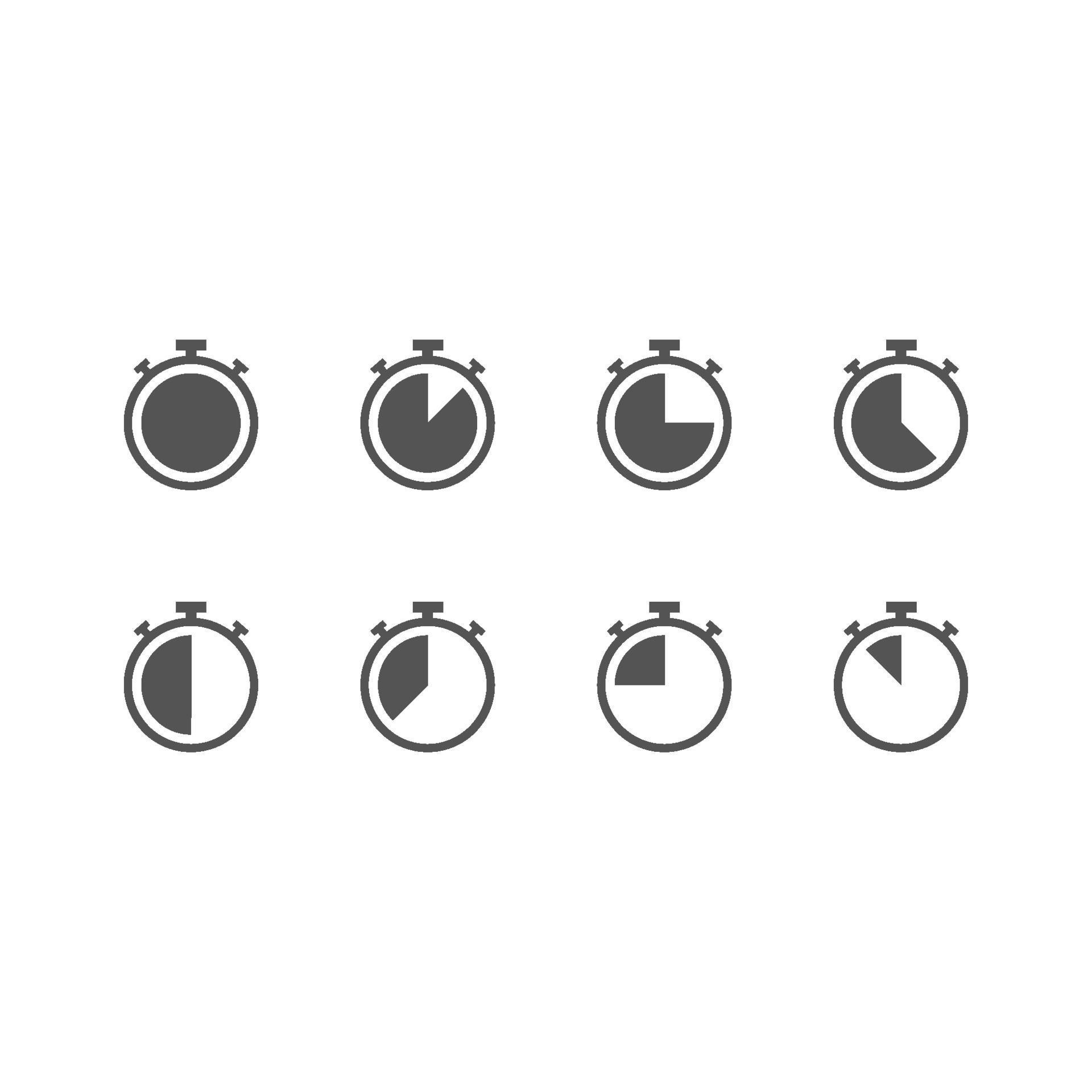 Set of Timer vector icon. Stopwatch symbol. Vector countdown circle