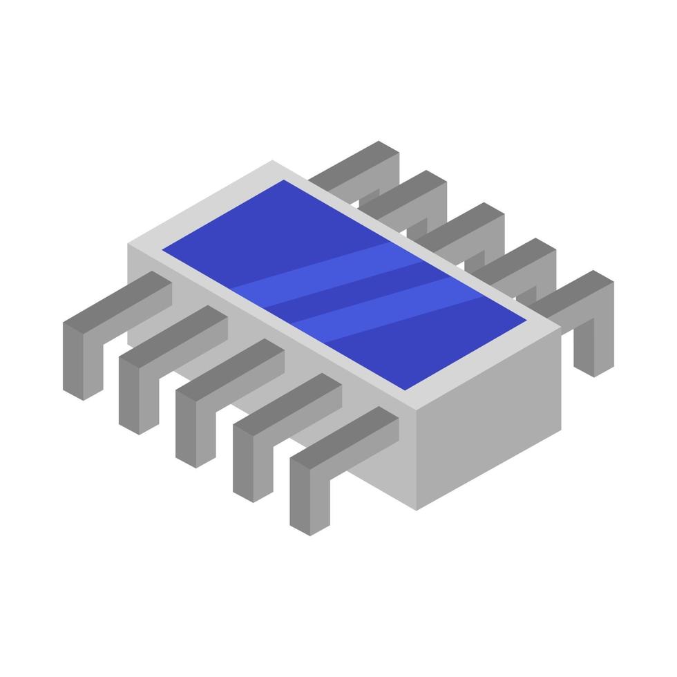 Isometric Microchip On White Background vector