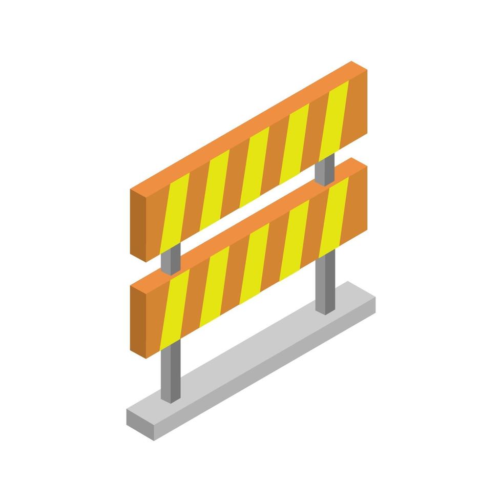 Isometric Roadblock On White Background vector