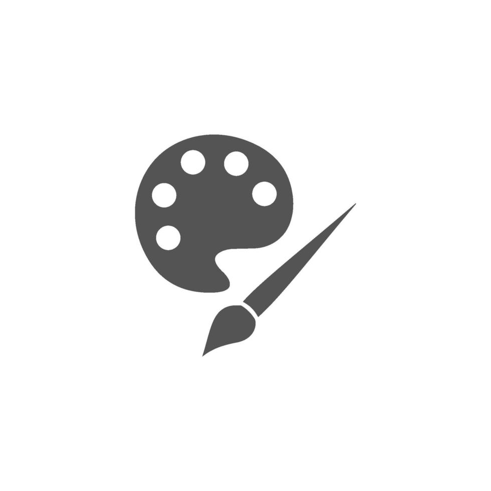 Palette and brush vector illustration icon