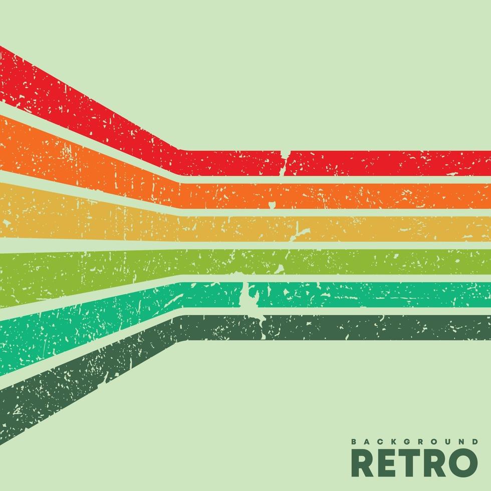 Vintage grunge texture background with color retro stripes. Vector illustration