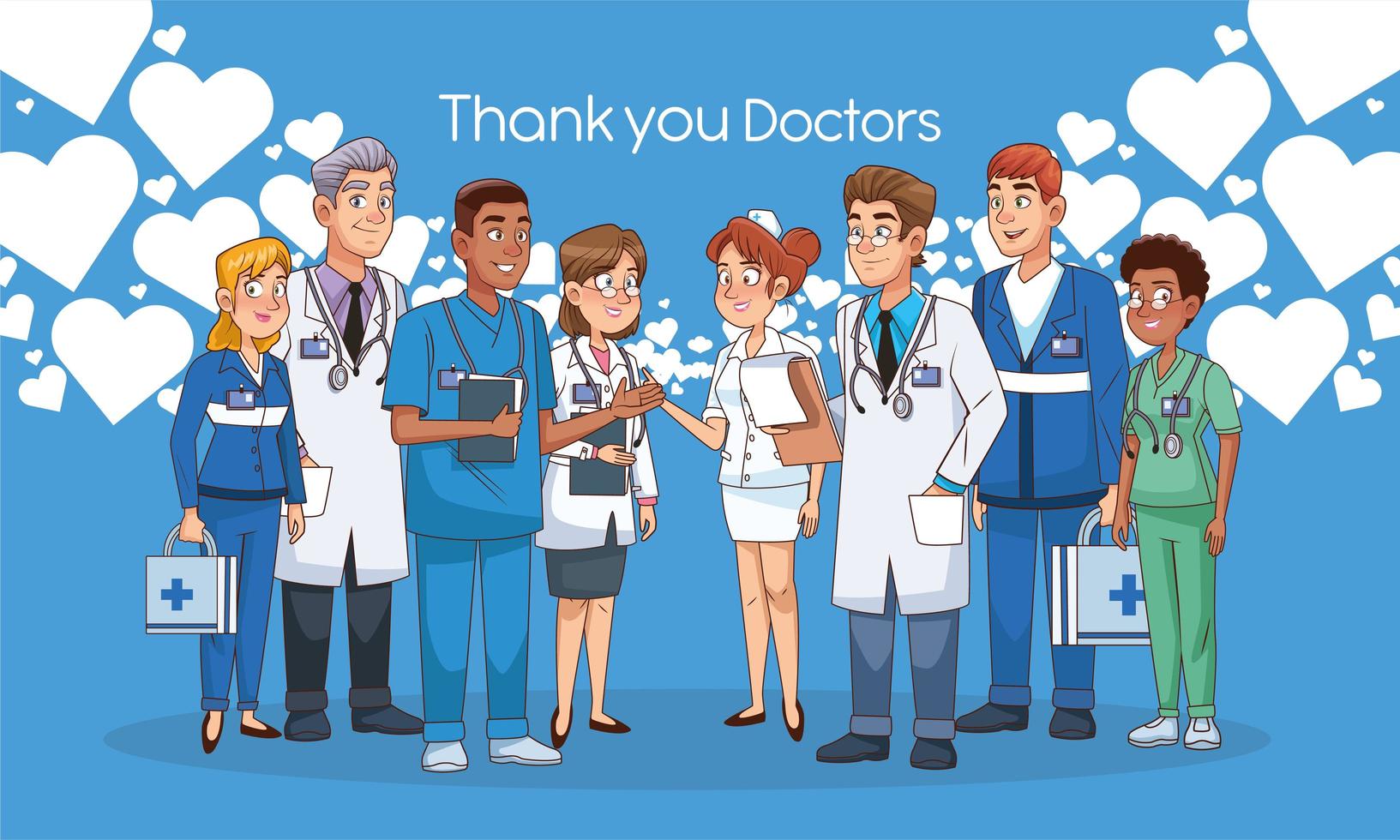 diverse doctor characters vector