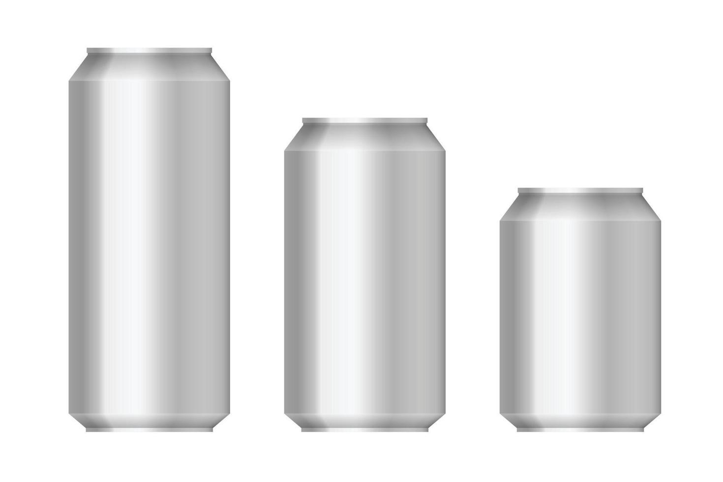 Lata de aluminio de cerveza establecer ilustración vectorial aislado en blanco vector