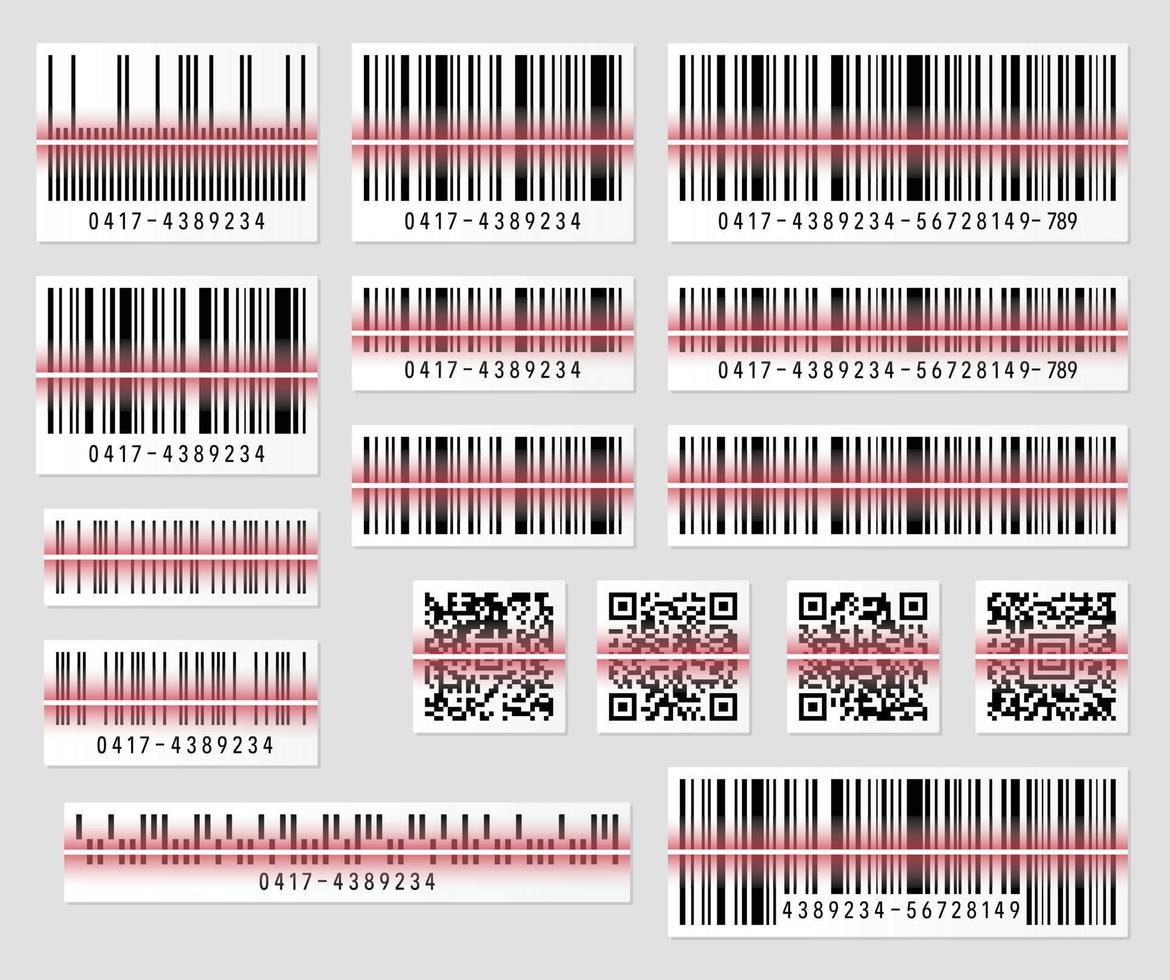 Set of product barcode and qr code vector illustration