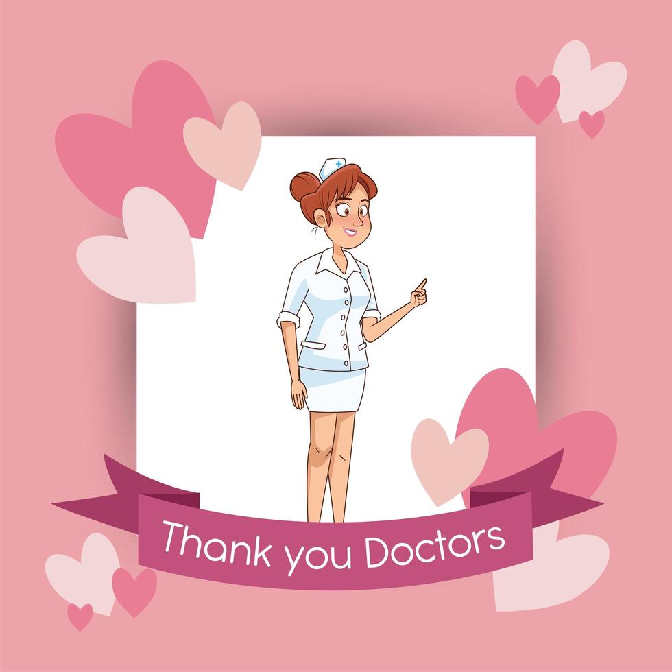 professional nurse avatar character icon vector