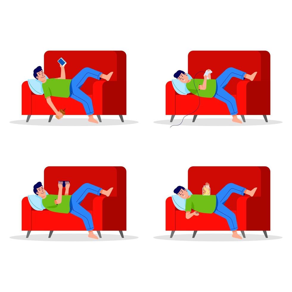 Lazy Boy Laying Down On Couch vector