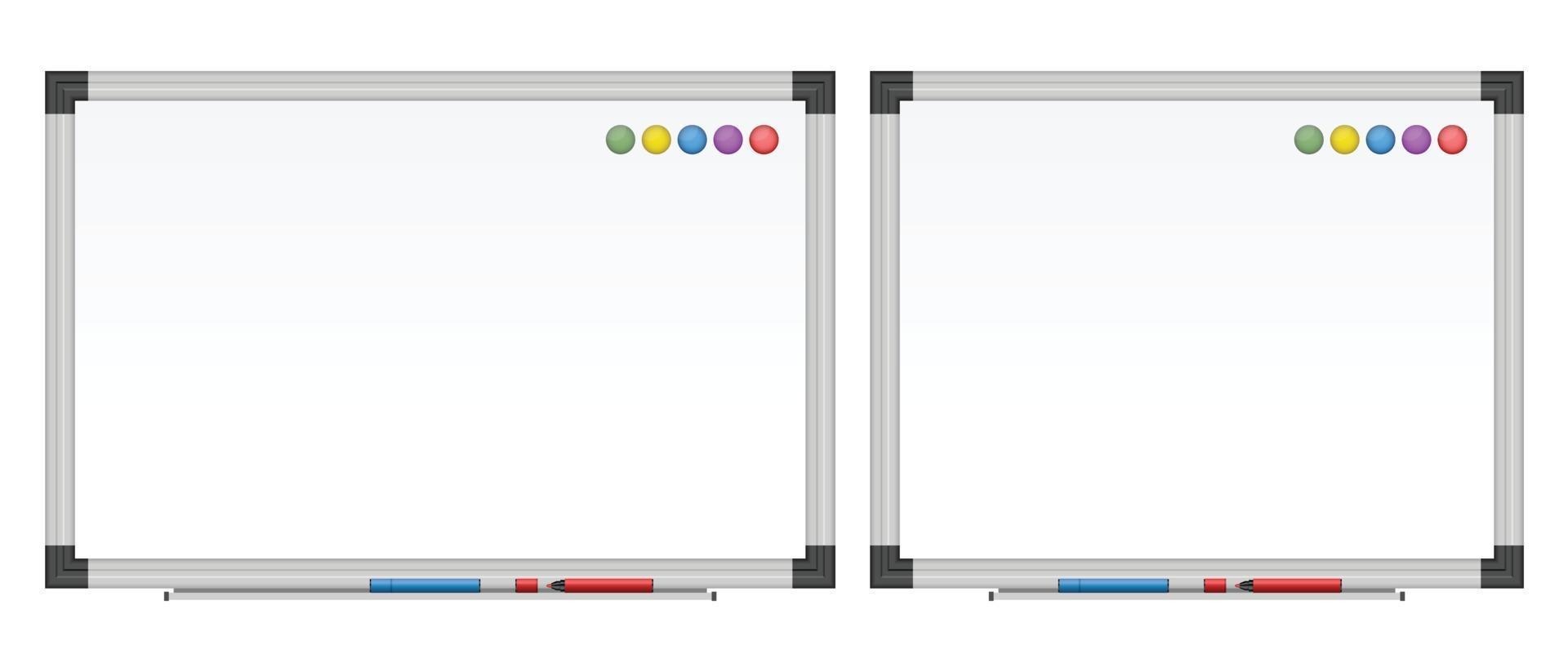 Empty white board set vector illustration