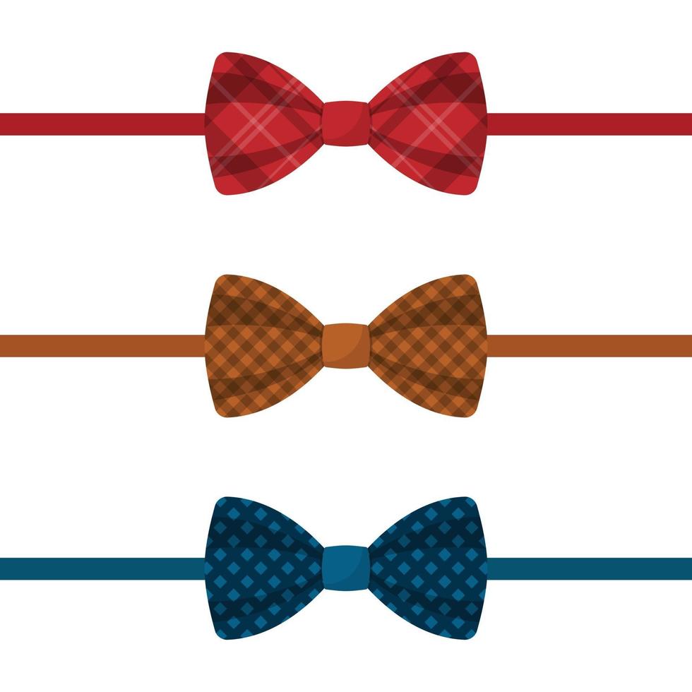 Set of colored bow ties vector illustration