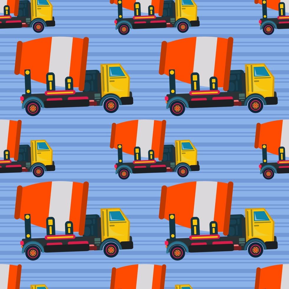 concrete mixer truck seamless pattern vector illustration