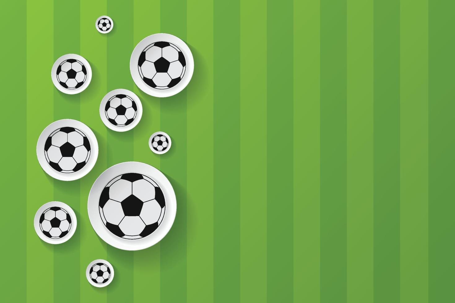 Soccer ball with soccer field pattern background vector