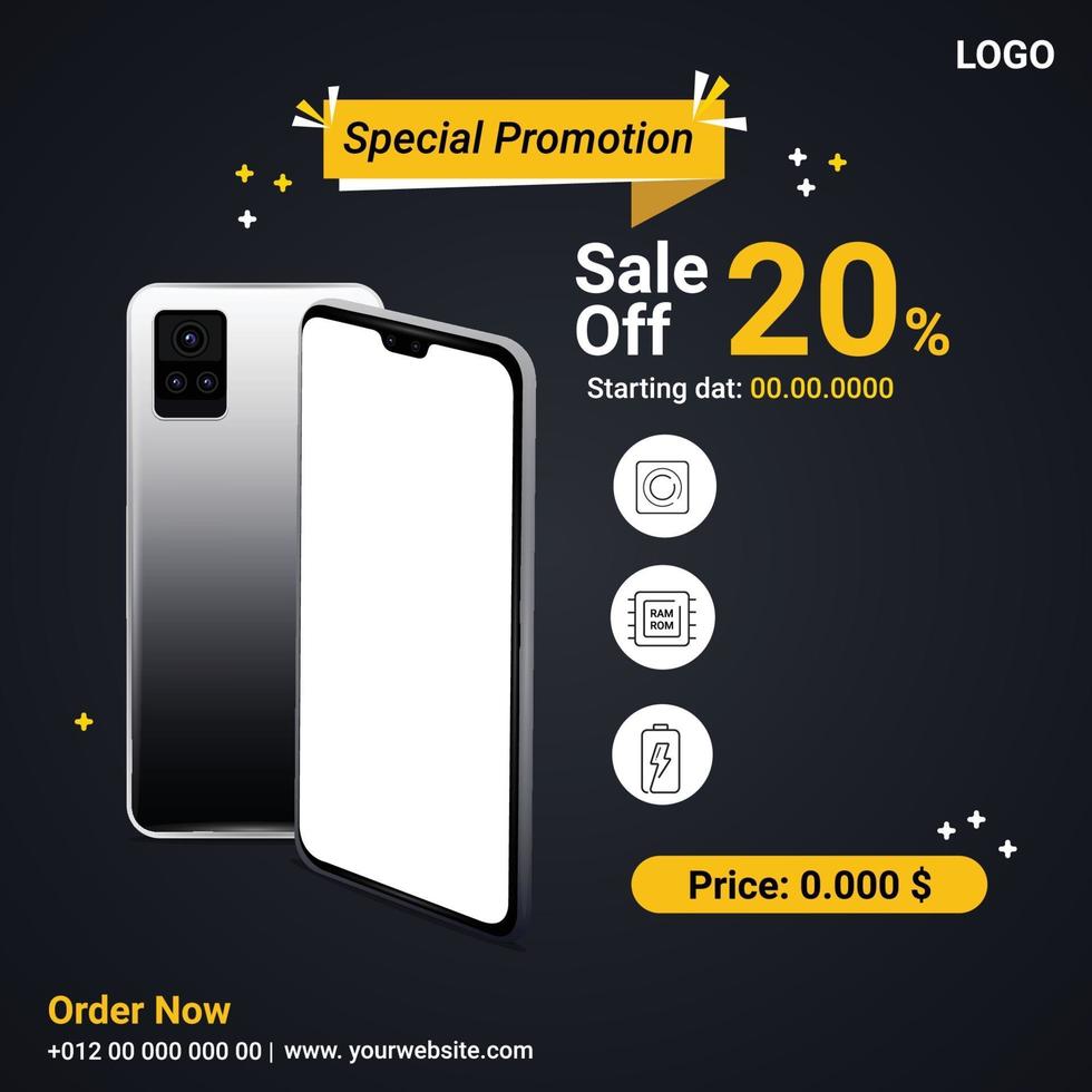 Special promotion Smartphone Social post vector