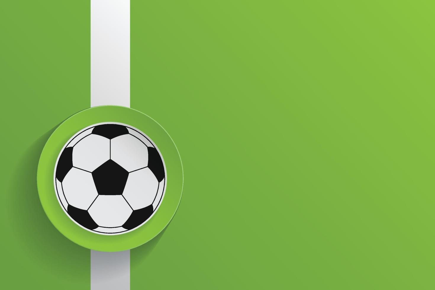 Soccer ball with soccer field pattern background vector