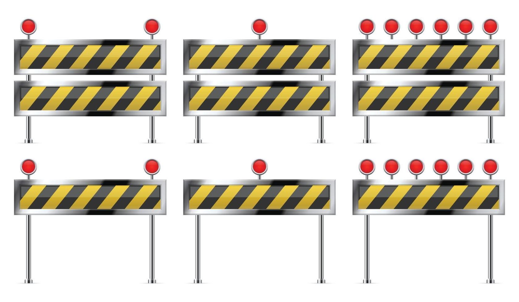 Under construction barrier for road set vector