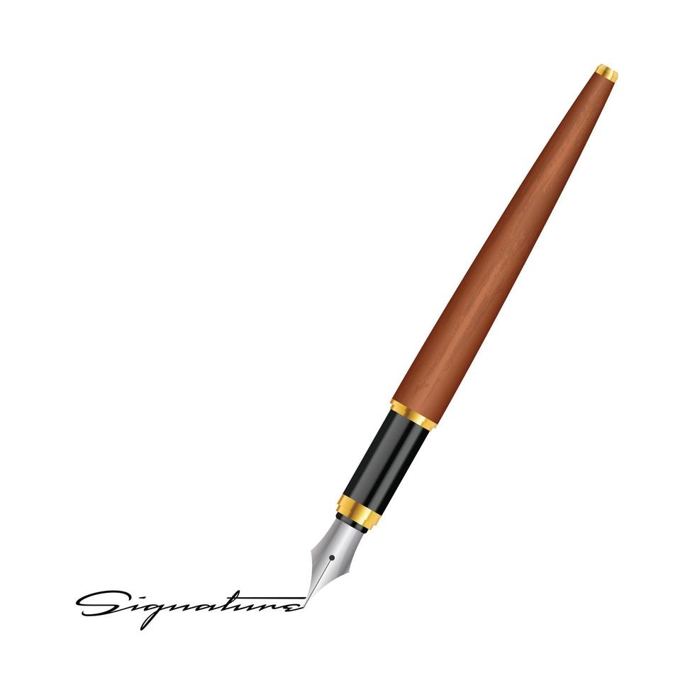 Ink pen and signature vector illustration