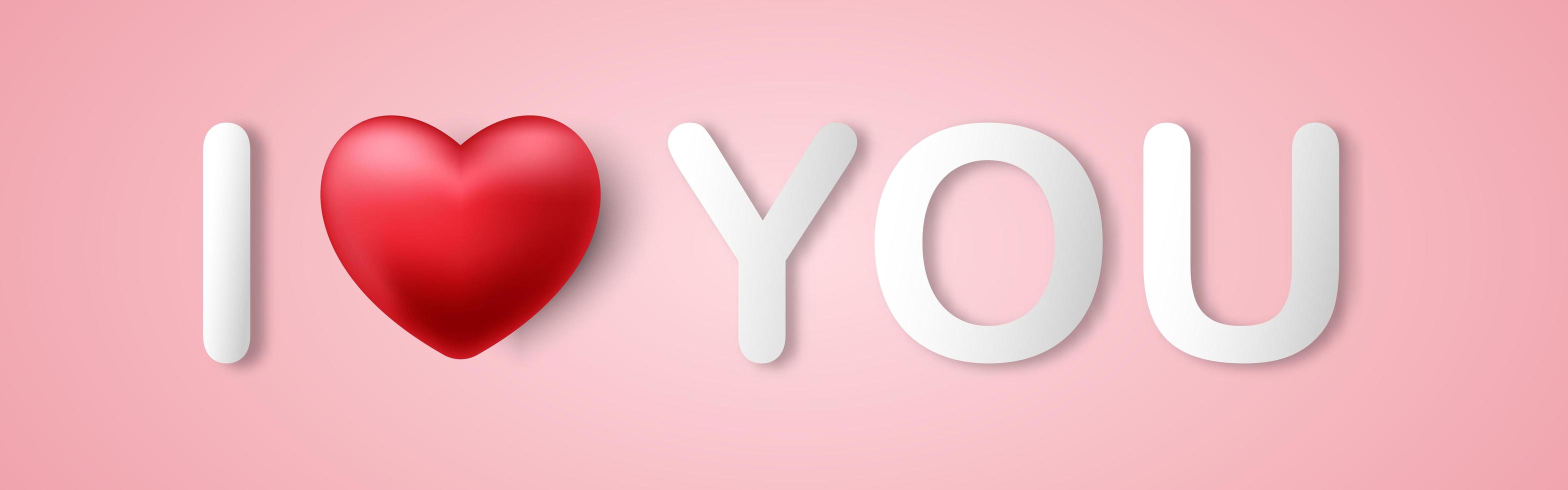 Valentine's day, I love you a message on the pink background vector