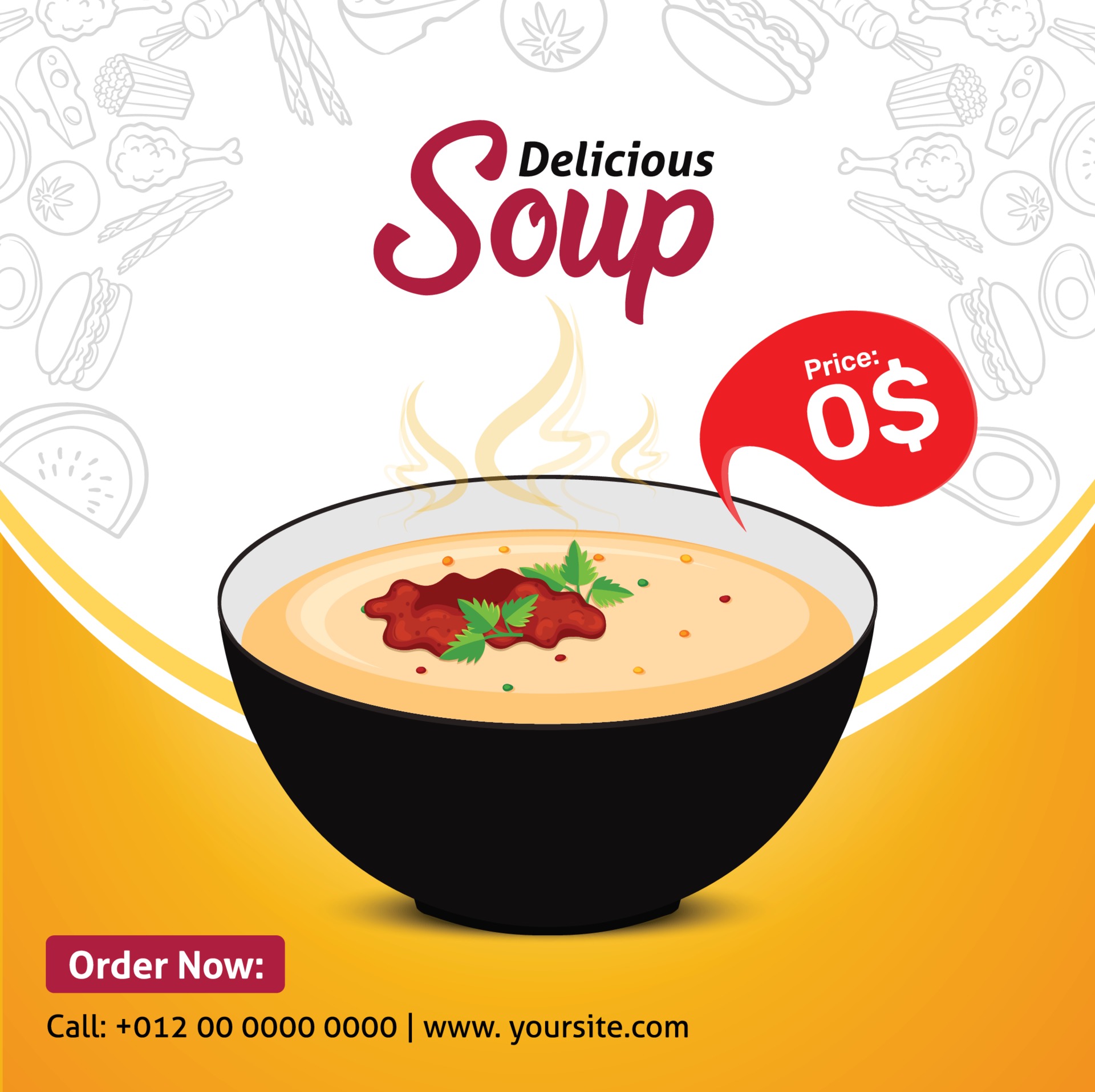 Soup Preview media post 1977686 Vector Art at Vecteezy