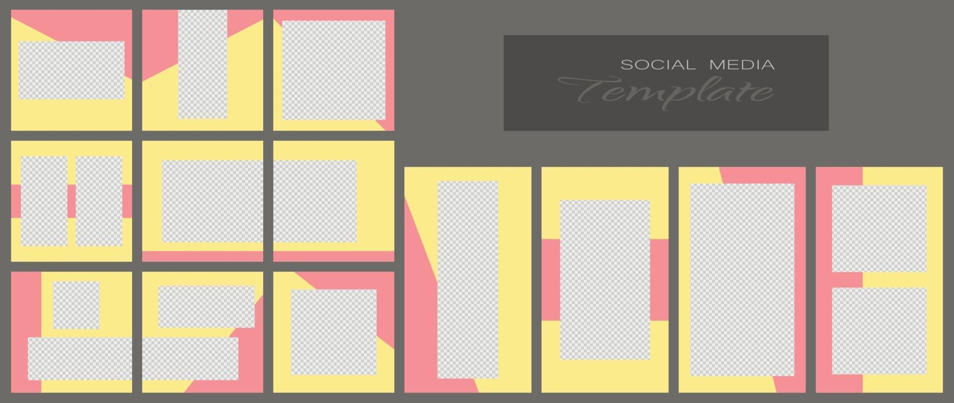 Social media banner template. Editable mockup for stories, personal blog, layout for promotion. vector