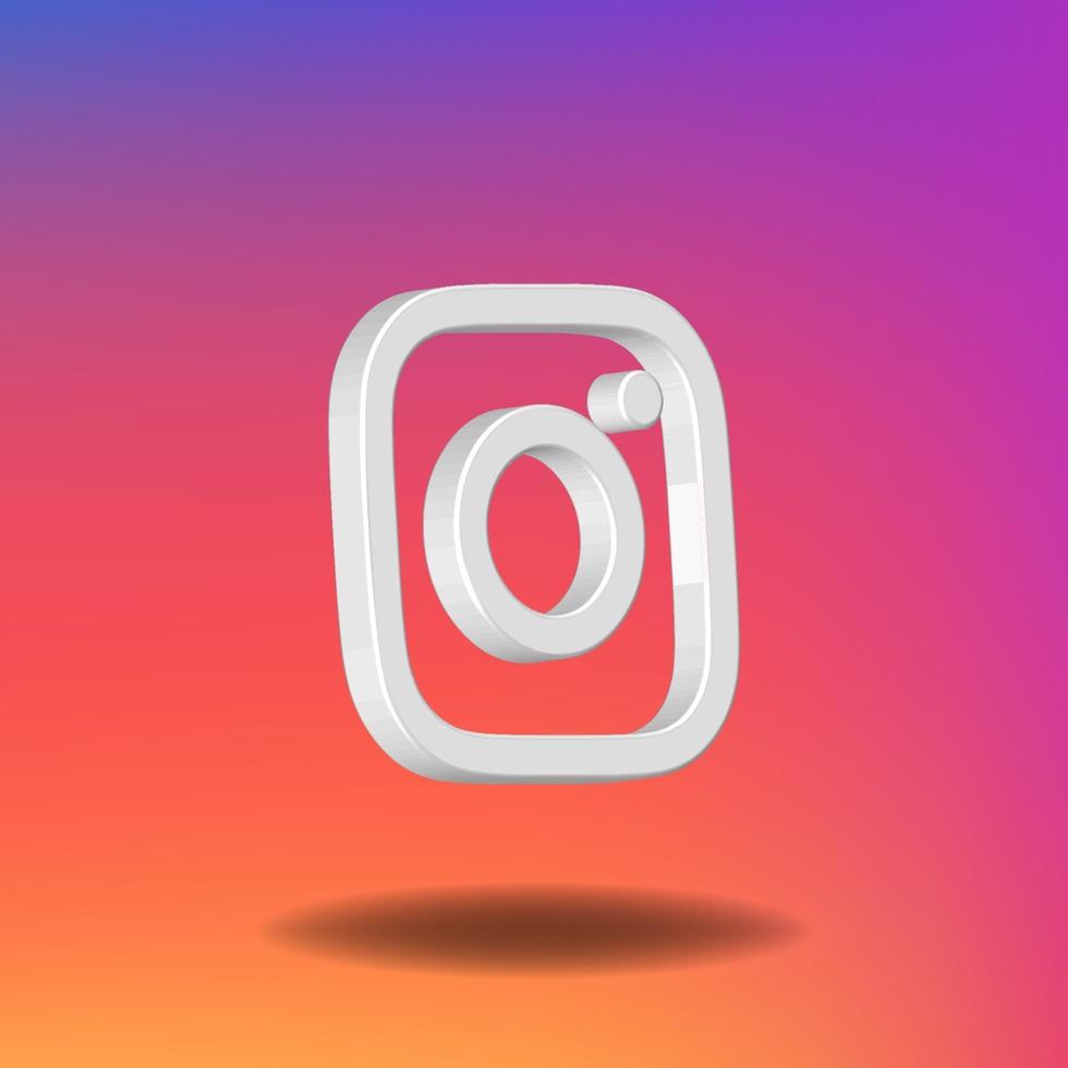 Icono de instagram vector 3d