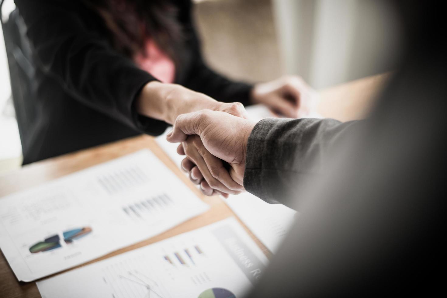 Business people shaking hands photo