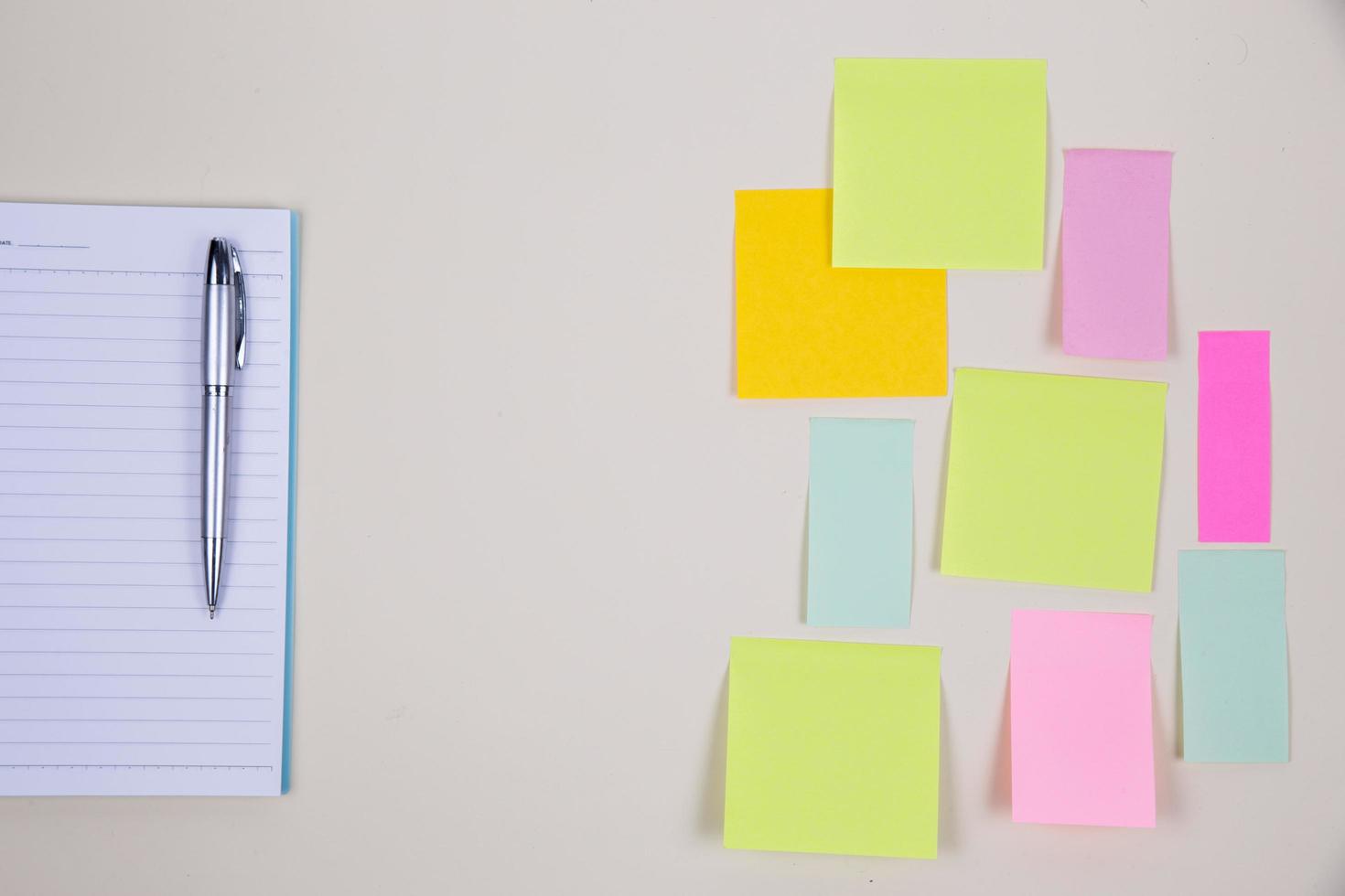 Top view of paper notes photo