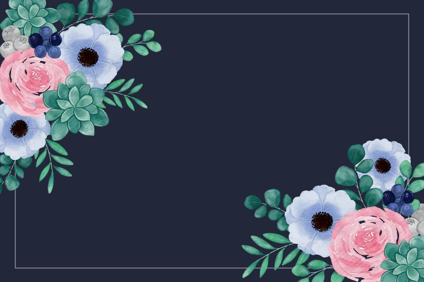 fondo floral acuarela vector