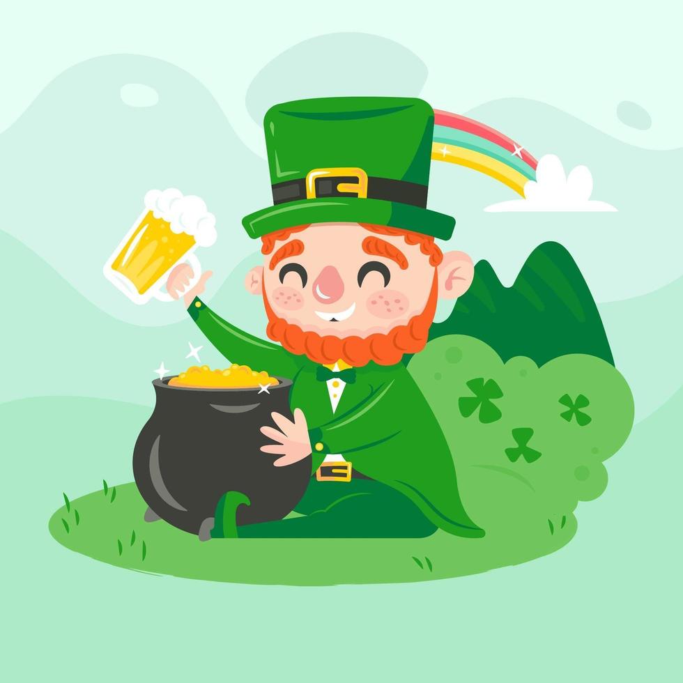 Illustration of Leprechaun on Saint Patrick's Day vector