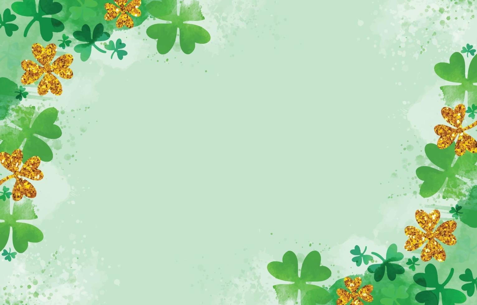 Watercolor and Glitter Shamrock Background 1978259 Vector Art at ...