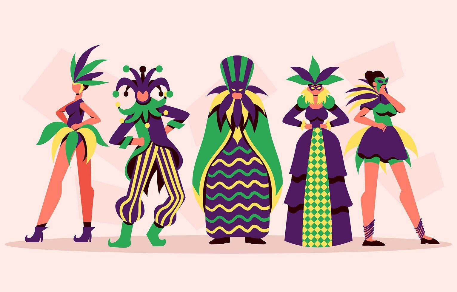 Styling for Mardi Grass Festival Costume vector